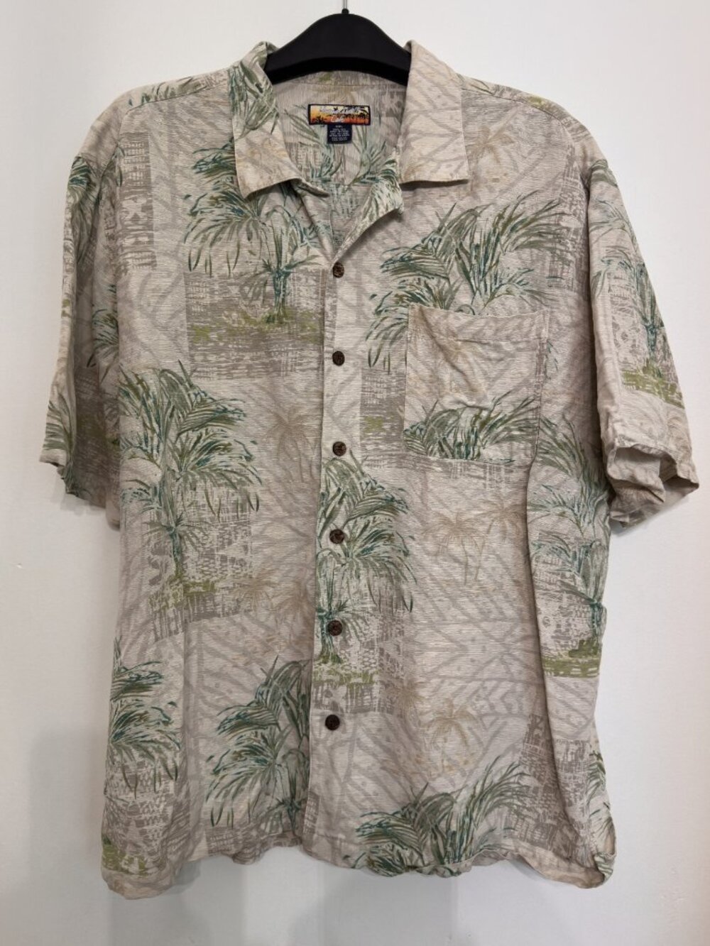 100% SILK HAWAIIAN SHIRT HAVANA JACKS CAFE